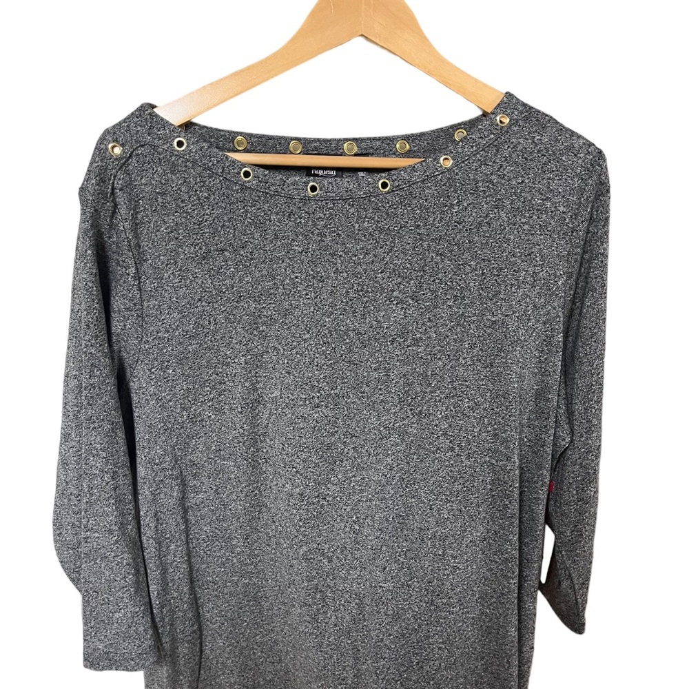 Rafaella women’s plus size 3X gray pullover top NWT - Picture 2 of 6